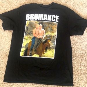 Spencer’s Mens Tee Tshirt Black Bromance Trump and Putin Cotton Size Large